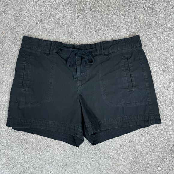 Ann Taylor Loft Cotton Twill Chino Shorts Black 4 Drawstring - Picture 1 of 14